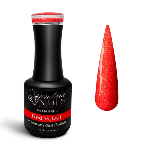 Red Velvet (orange color)- Glitter gel polish - Sundara Nails