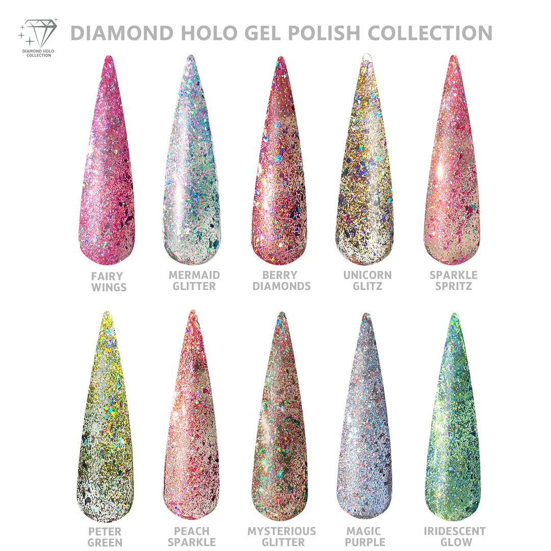 Diamond Holo Gel Polish Collection (10 colors)