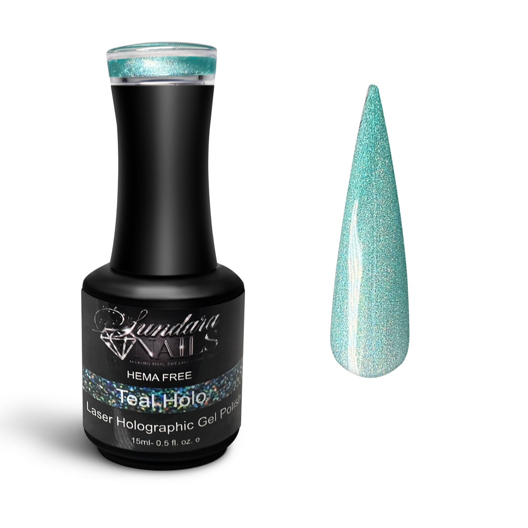 Teal Holo- Holographic Glitter Gel Polish - Sundara Nails