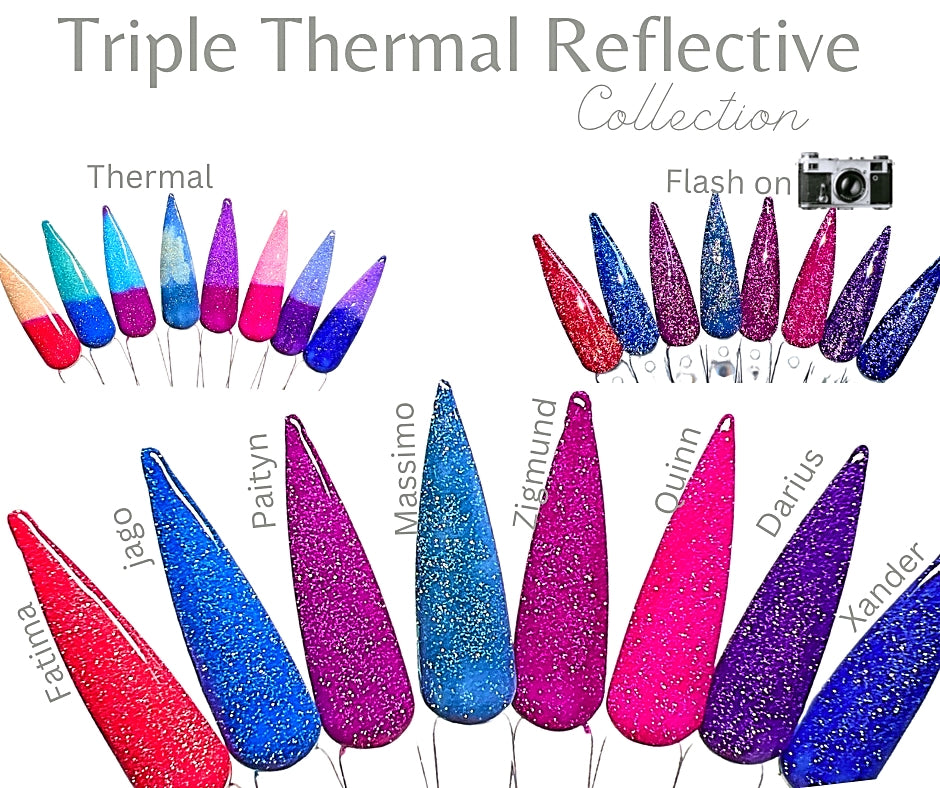 Triple Thermal Reflective Gel Polish Colors Collection 8 Colors (Hema Free)o