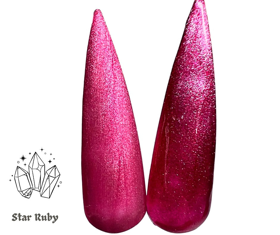 Star Ruby soda, crystal gel polish