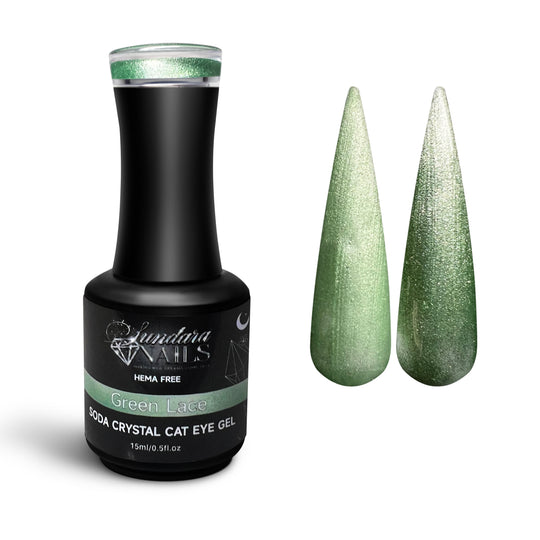 Green Lace- Soda Crystal Cat Eye Gel Polish 