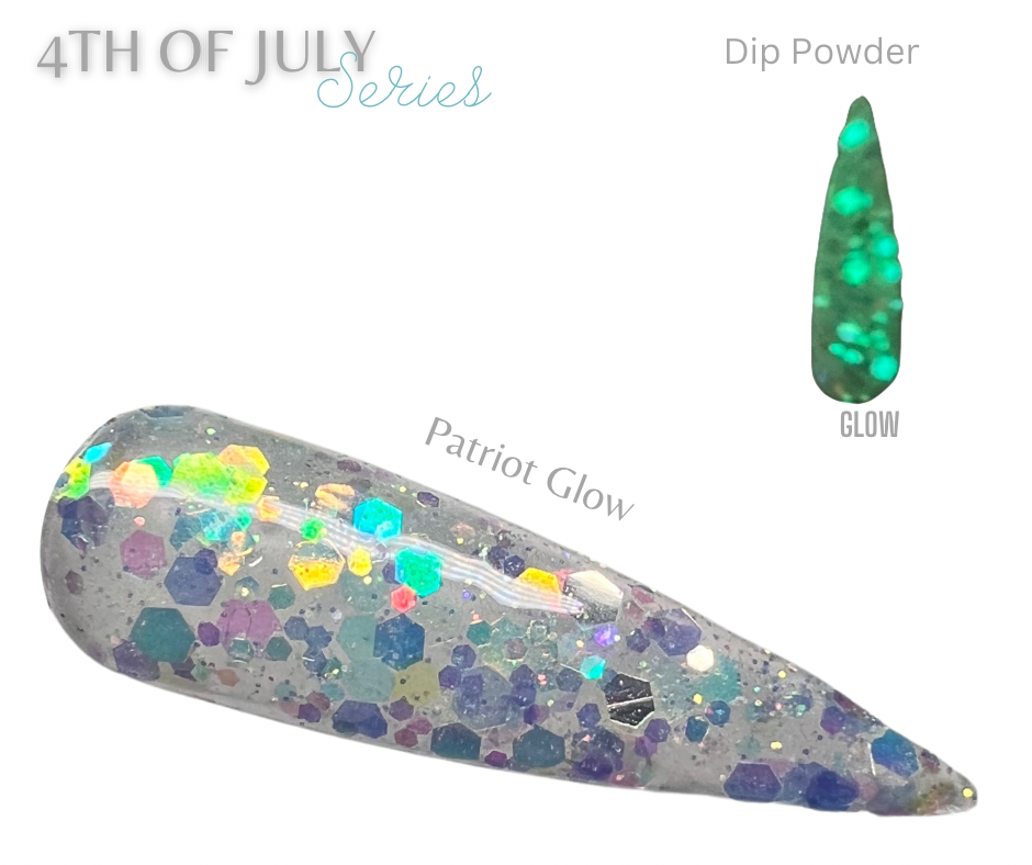 Patriot- Glow Glitter Dip Powder - Sundara Nails
