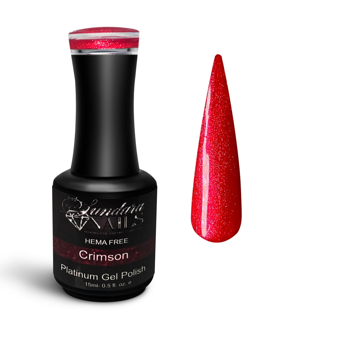 Crimson- Glitter gel polish - Sundara Nails