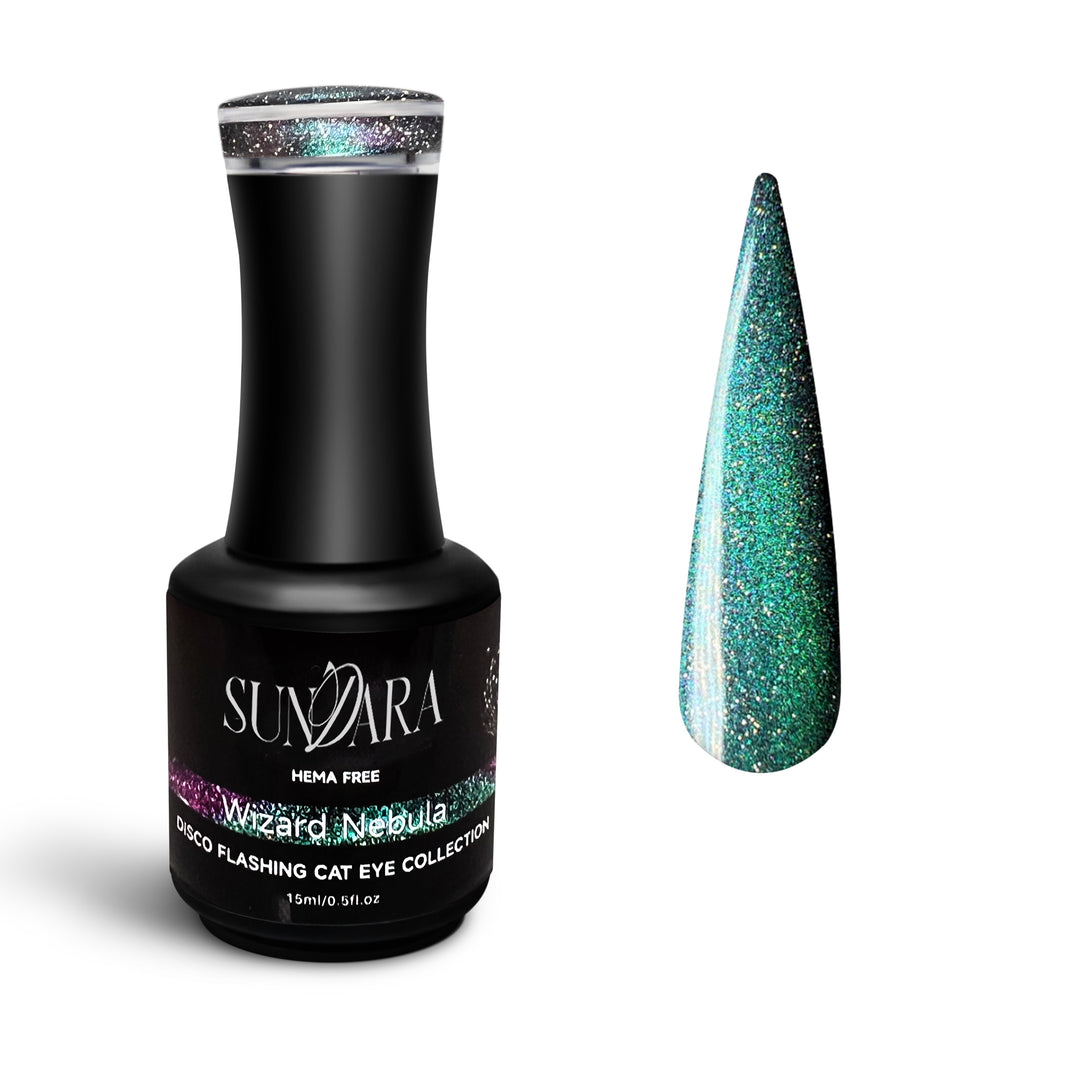 Wizard Nebula-Flashing Disco Cat Eye Gel Polish