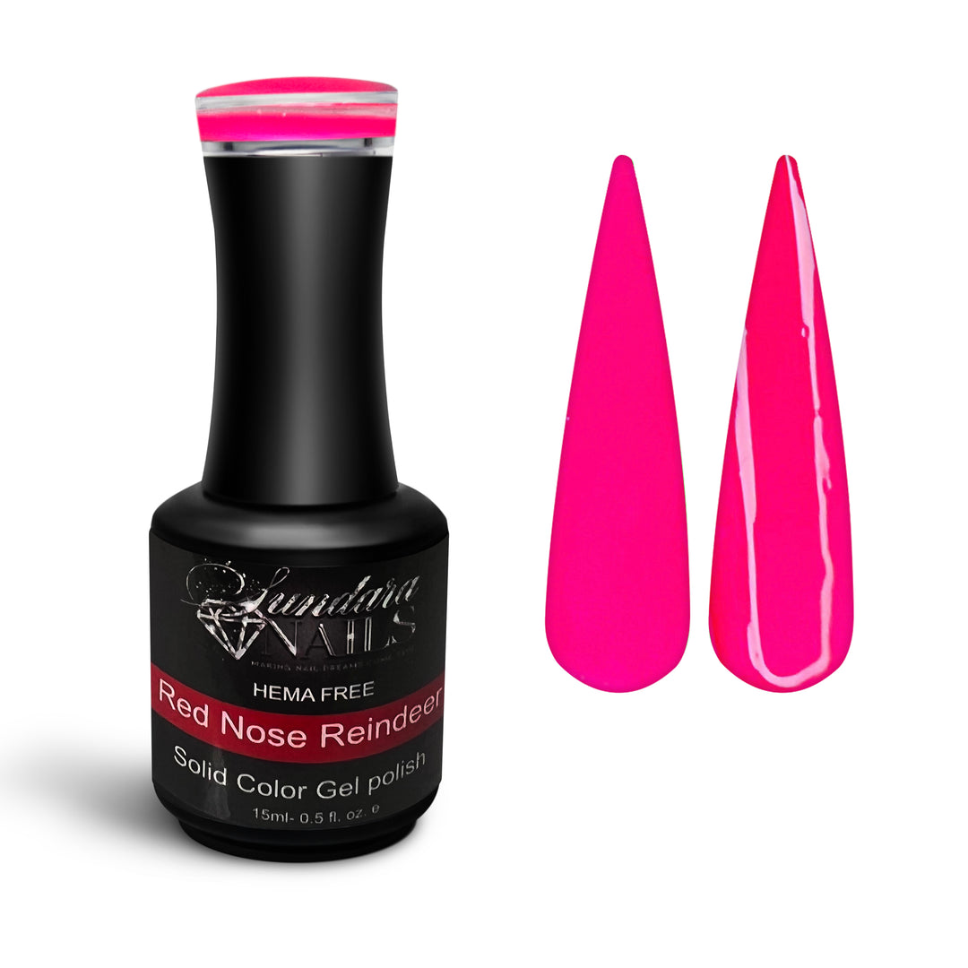 Pink Nose Reindeer- Glow gel polish - Sundara Nails