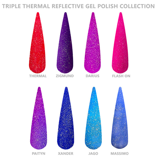 Triple Thermal Reflective Gel Polish Colors Collection- 8 Colors