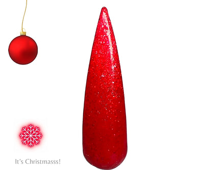 Its Christmasss! is an eye-catching red platnium glitter gel.