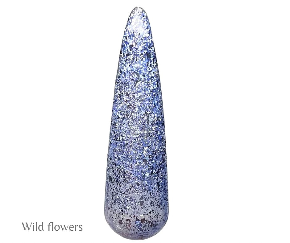 Wild Flowers- Platinum glitter gel polish - Sundara Nails