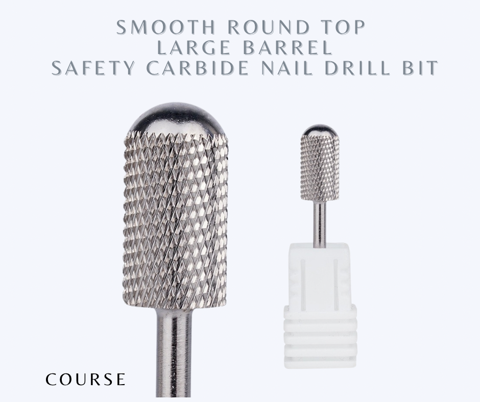 Smooth Round Top Large Barrel Safety Carbide Nail Drill Bit - Sundara Nails