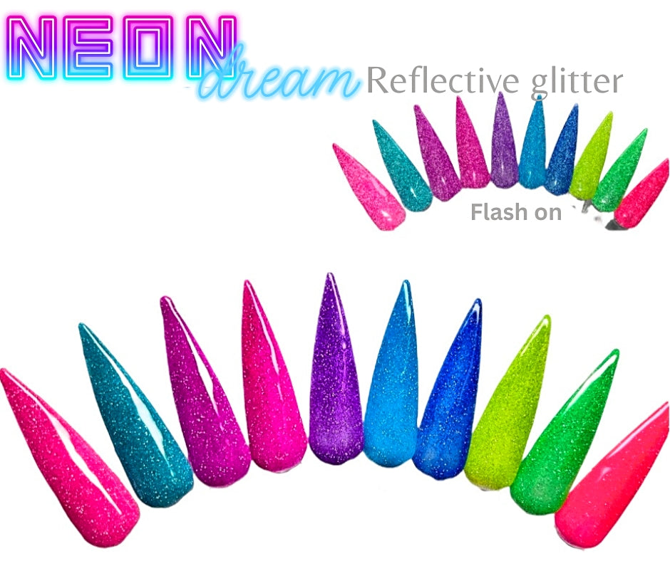 Neon Dream Reflective Gel Polish Collection 10 Colors (Hema Free)