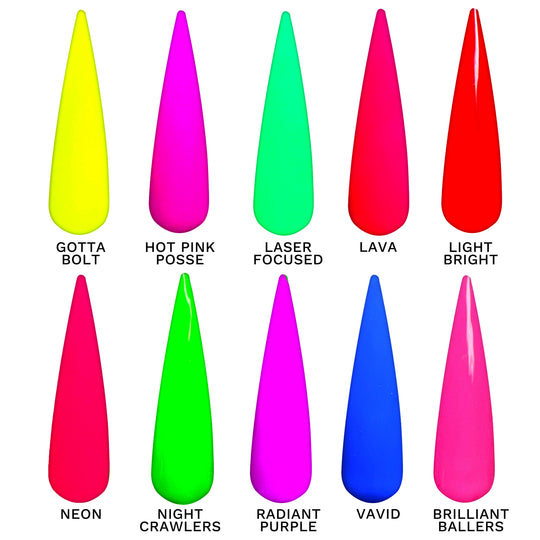 Neon Gel Polish Collection- 10 Colors