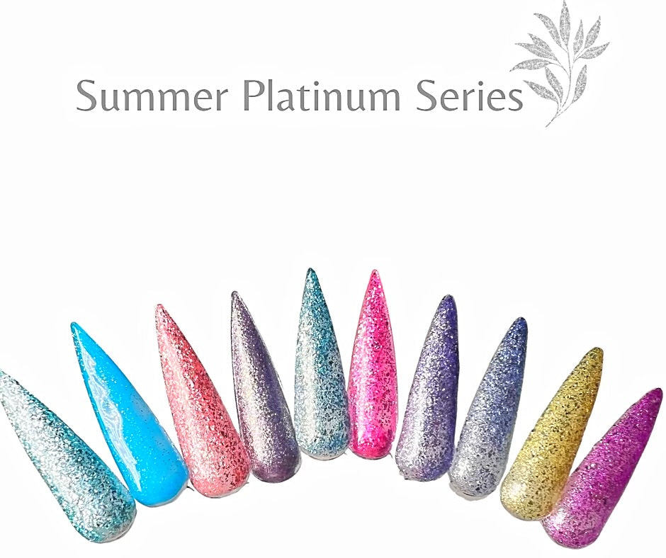 Summer Platinum glitter Gel Polish Collection (10 colors) - Sundara Nails