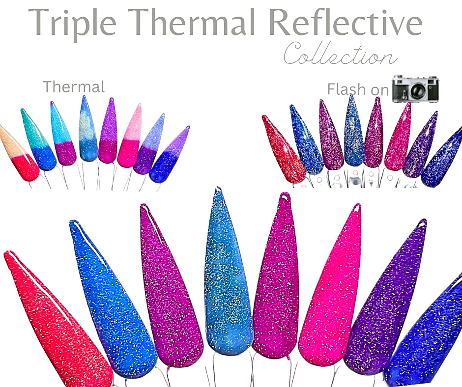 Triple Thermal Reflective Gel Polish Colors Collection 8 Colors (Hema Free)