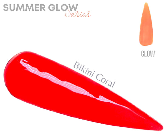 Bikini Coral- Glow Acrylic + Dip Powder