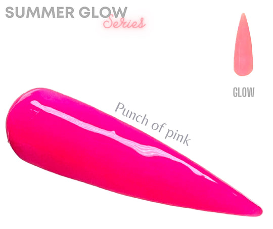 Punch of Pink- Glow Acrylic + Dip