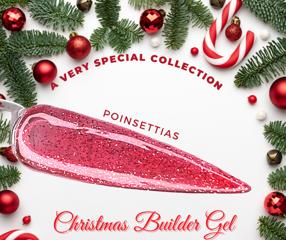 Poinsettia-Platinum Glitter Builder Gel